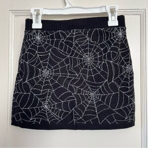 H&M Girls Spiderweb Skirt Black Silver Glittery Sparkly Sz 8/10 Yrs